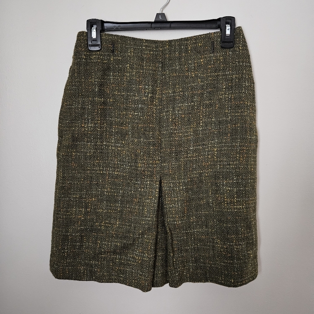 Loft Skirt Wool Green Business Casual Neutral